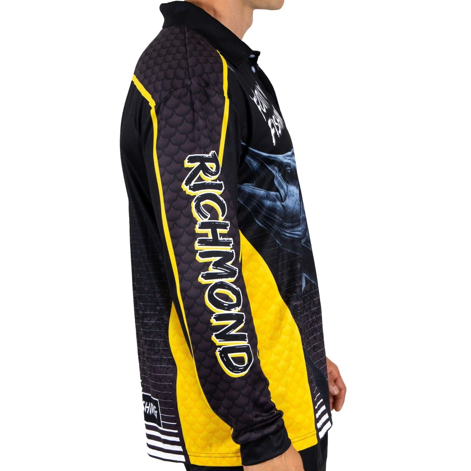 AFL Footy 'n' Fishing Shirt - Richmond Tigers - Adult - Mens - Polo - Image 2