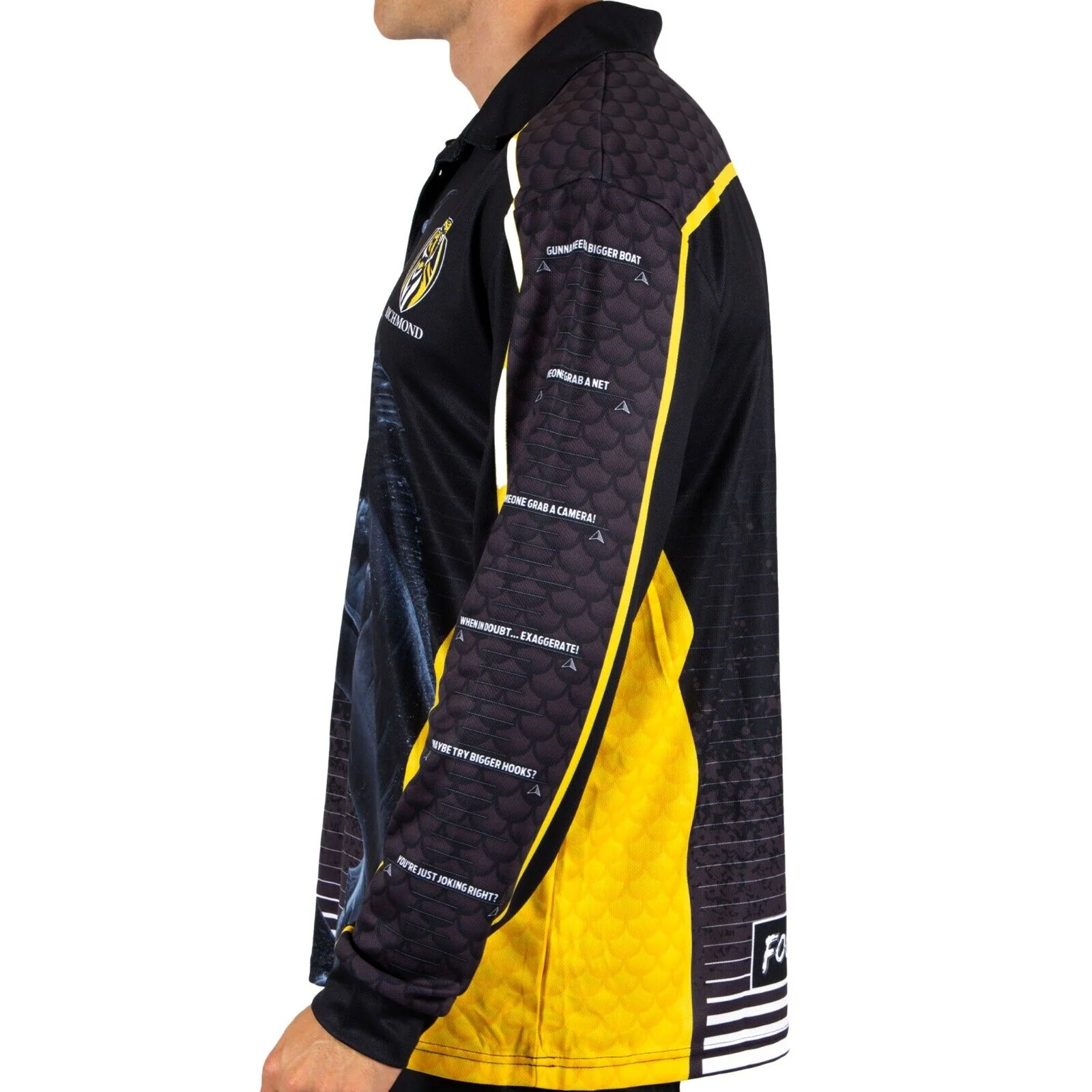 AFL Footy 'n' Fishing Shirt - Richmond Tigers - Adult - Mens - Polo - Image 3