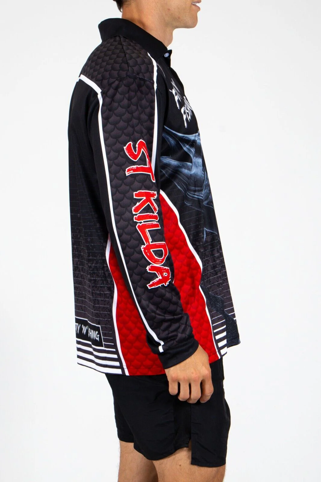 AFL Footy 'n' Fishing Shirt - St Kilda Saints - Adult - Mens - Polo - Image 2