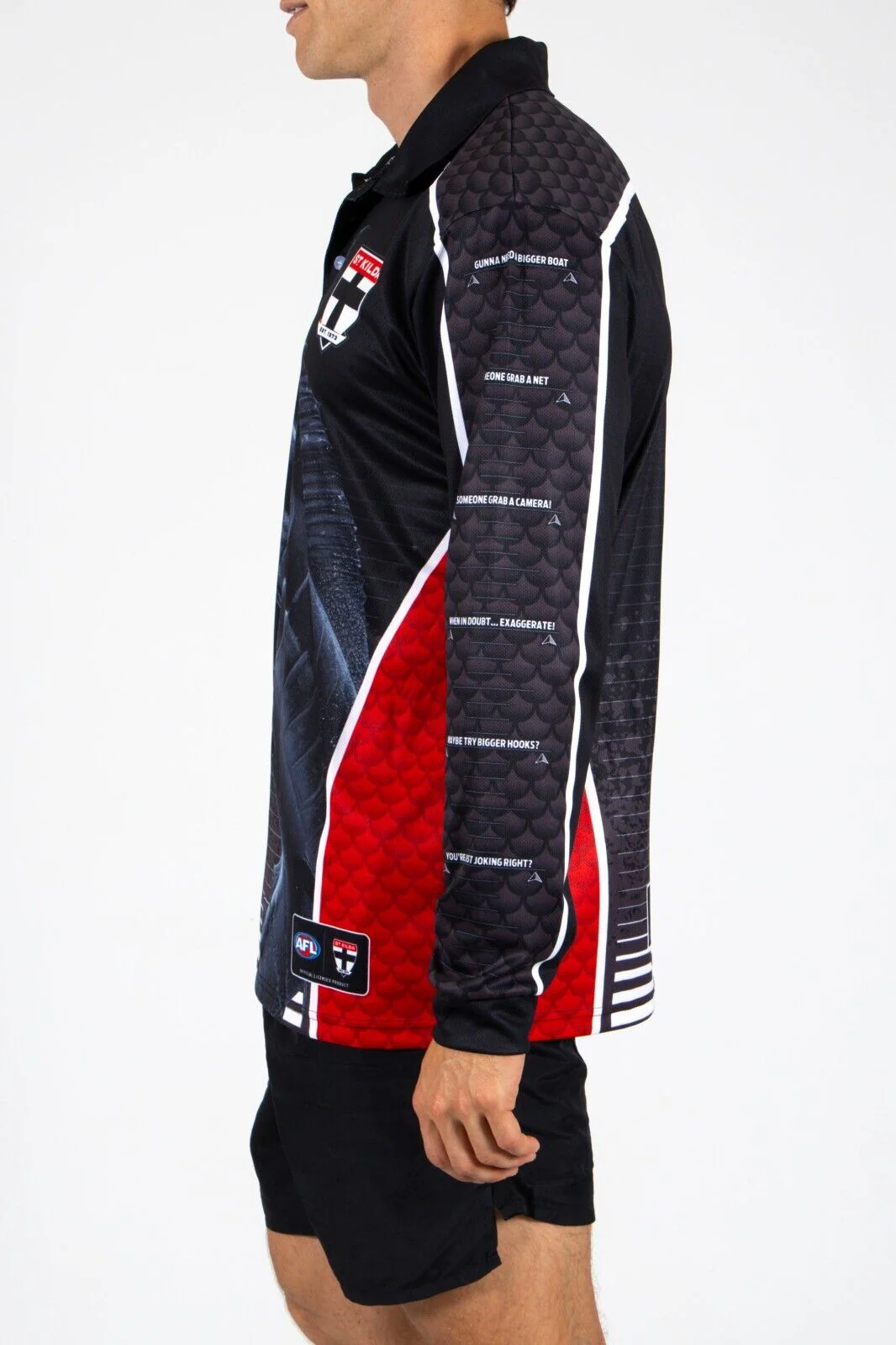 AFL Footy 'n' Fishing Shirt - St Kilda Saints - Adult - Mens - Polo - Image 3
