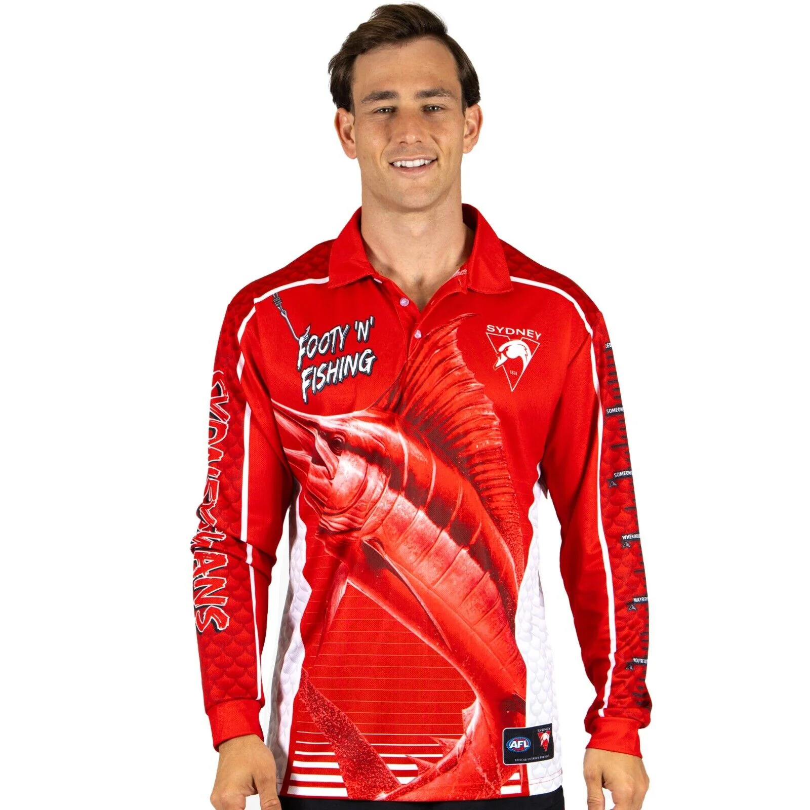 AFL Footy 'n' Fishing Shirt - Sydney Swans - Adult - Mens - Polo