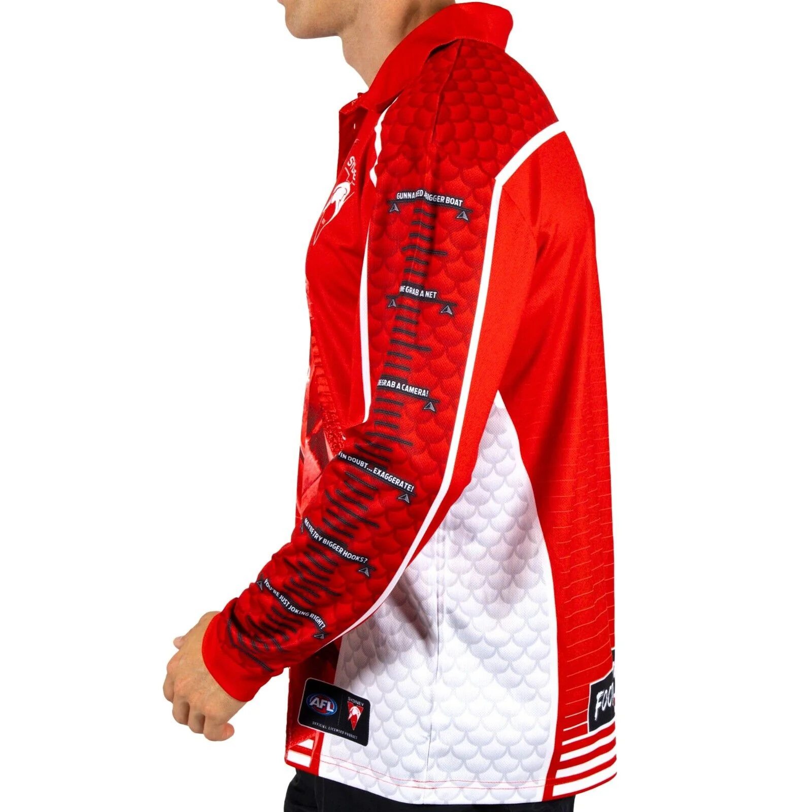 AFL Footy 'n' Fishing Shirt - Sydney Swans - Adult - Mens - Polo - Image 3