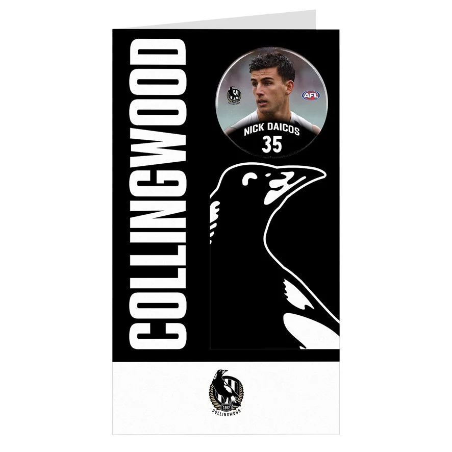 AFL Gift Card With Badge - Collingwood Magpies - Nick Daicos
