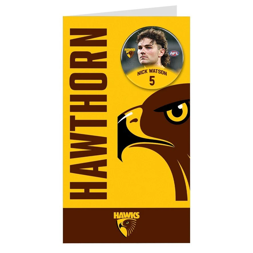 AFL Gift Card With Badge - Hawthorn Hawks - Nick Watson - Image 2