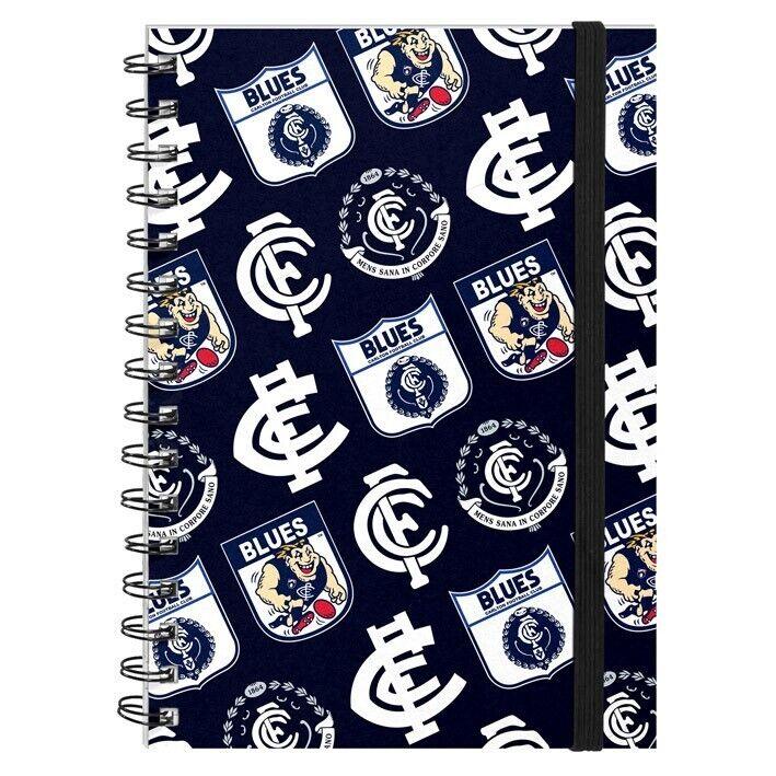 AFL Hard Cover Notebook - Carlton Blues - A5 60 Page Pad - Image 2