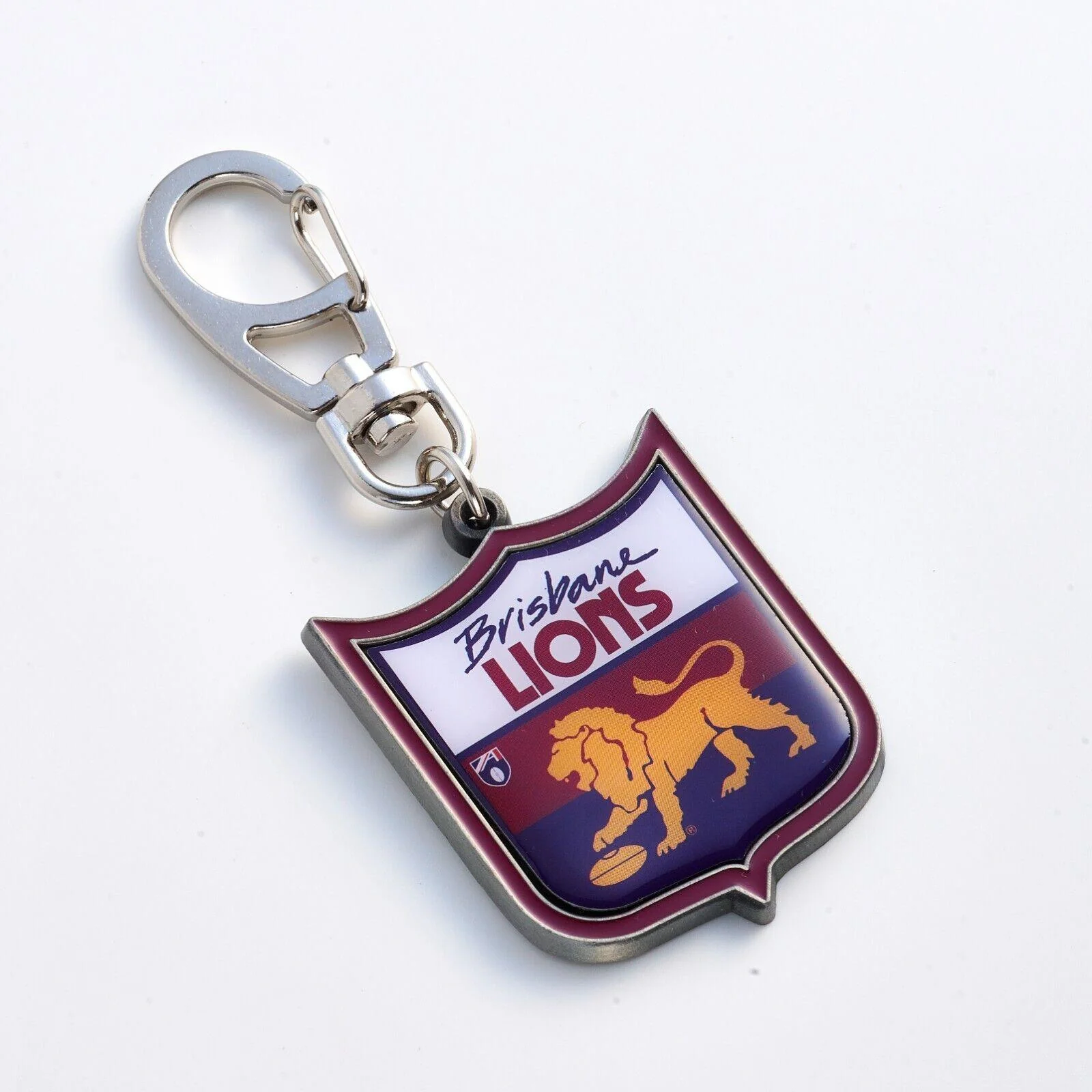 AFL Heritage Metal Key Ring - Brisbane Lions - Logo Keyring - Aussie Rules