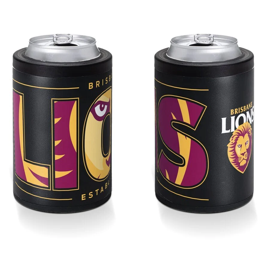 AFL Insulated Can Cooler - Brisbane Lions - Stubby Cooler - Twist Top Lid - Image 2