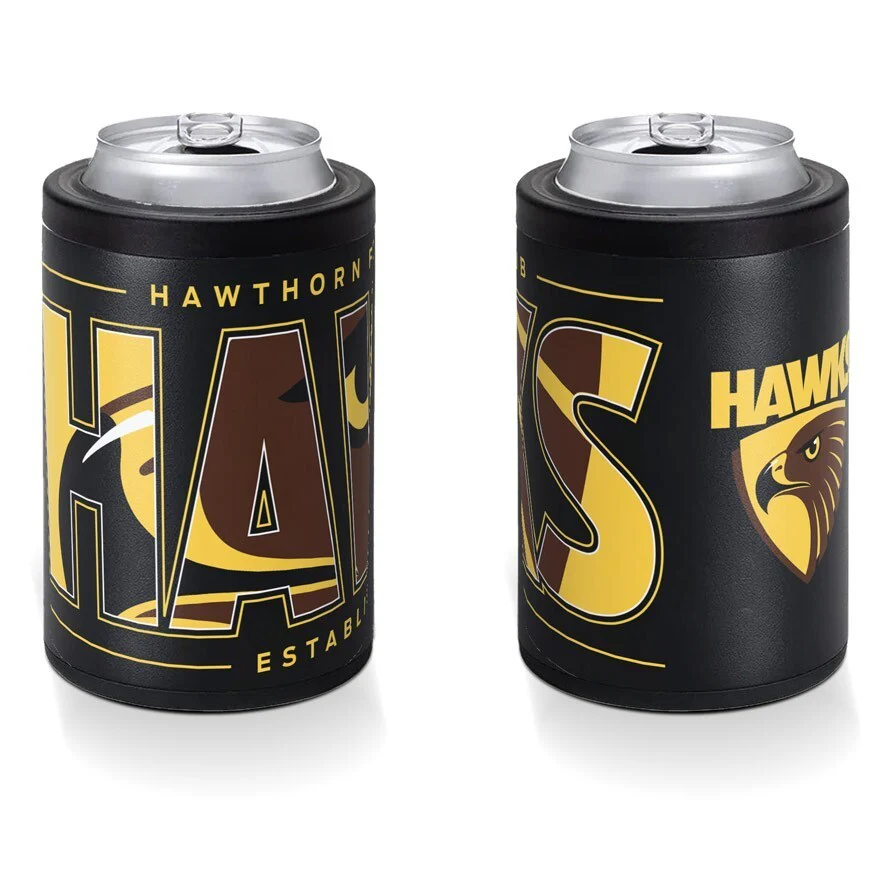 AFL Insulated Can Cooler - Hawthorn Hawks - Stubby Cooler - Twist Top Lid - Image 2