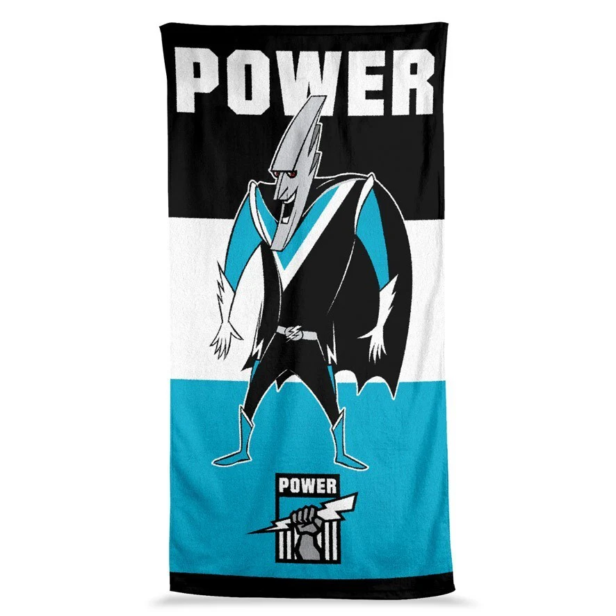 AFL  Jumbo Beach Towel - Port Adelaide Power - Team Mascot - 90cmx170cm