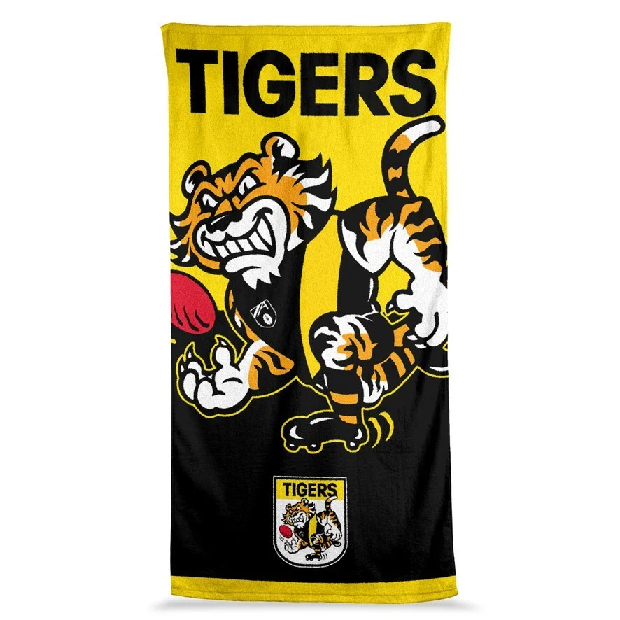 AFL  Jumbo Beach Towel - Richmond Tigers - Team Mascot - 90cmx170cm
