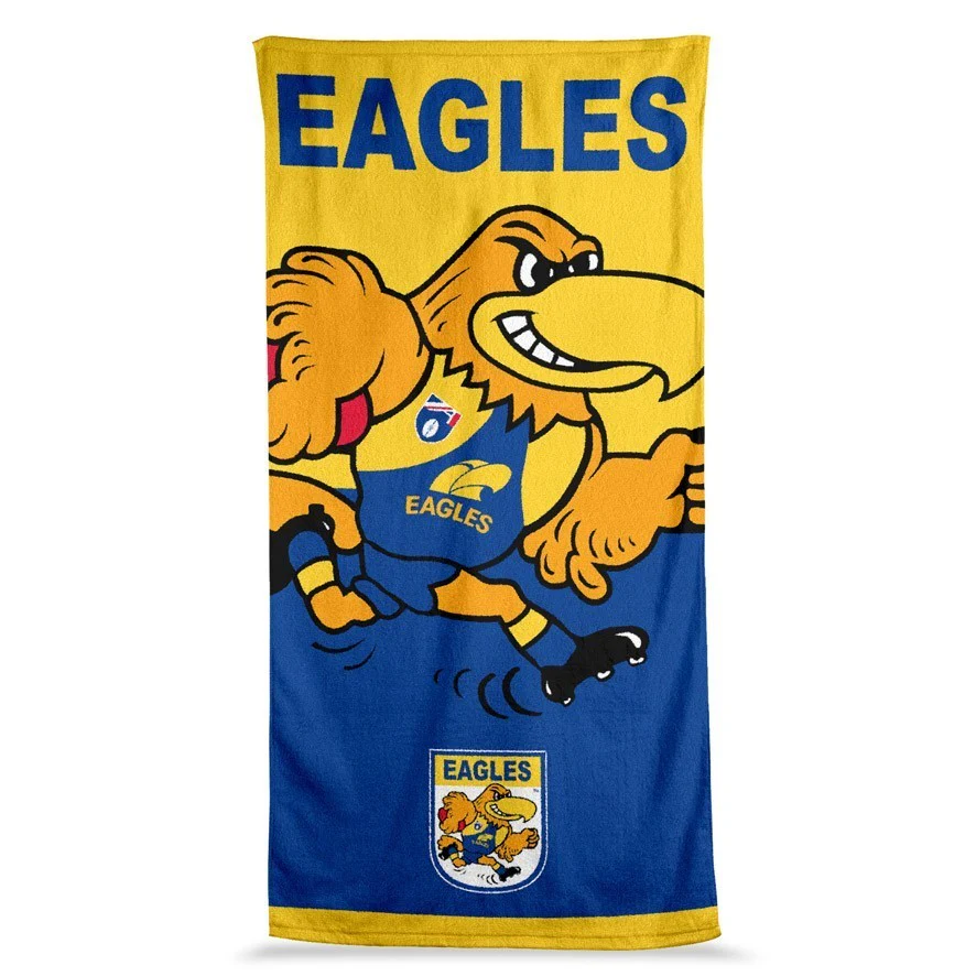 AFL  Jumbo Beach Towel - West Coast Eagles - Team Mascot - 90cmx170cm