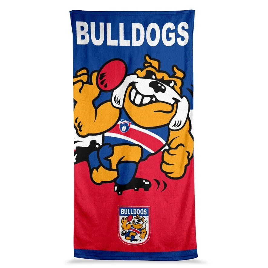 AFL  Jumbo Beach Towel - Western Bulldogs - Team Mascot - 90cmx170cm - Image 2