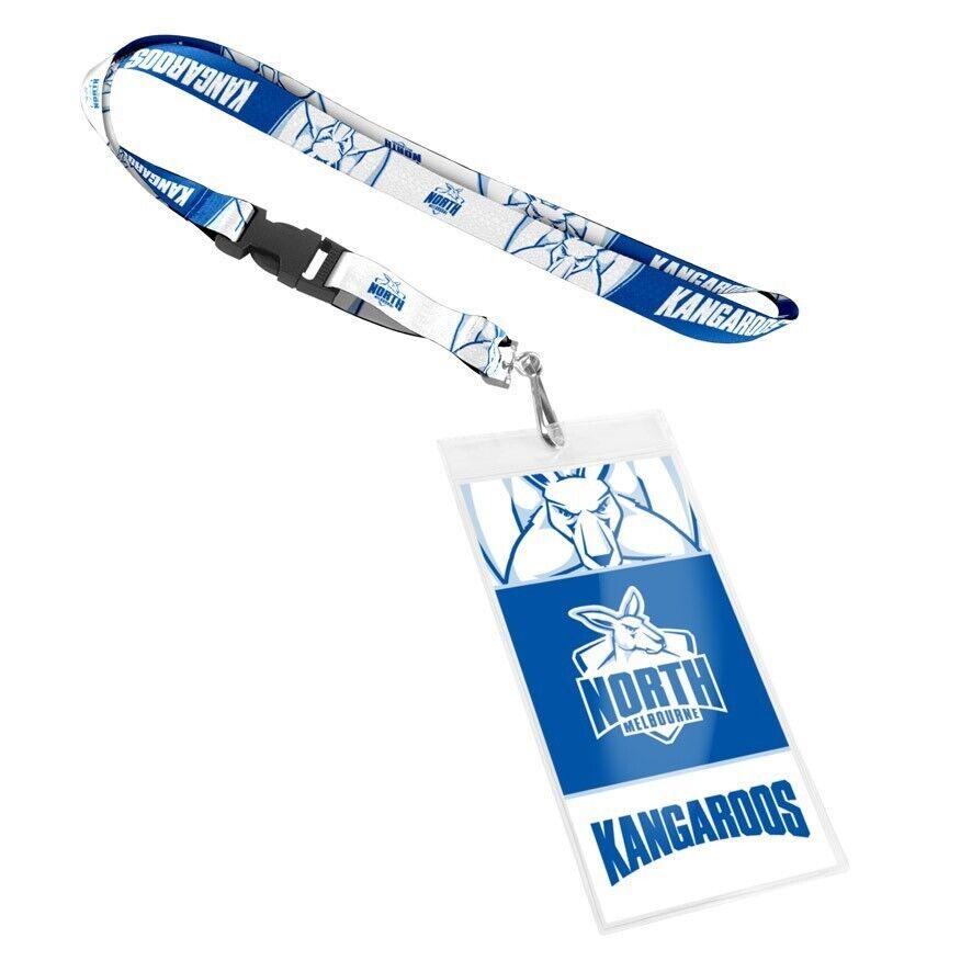 AFL Lanyard & Clear Card Holder - North Melbourne Kangaroos - Key Chain - Image 2