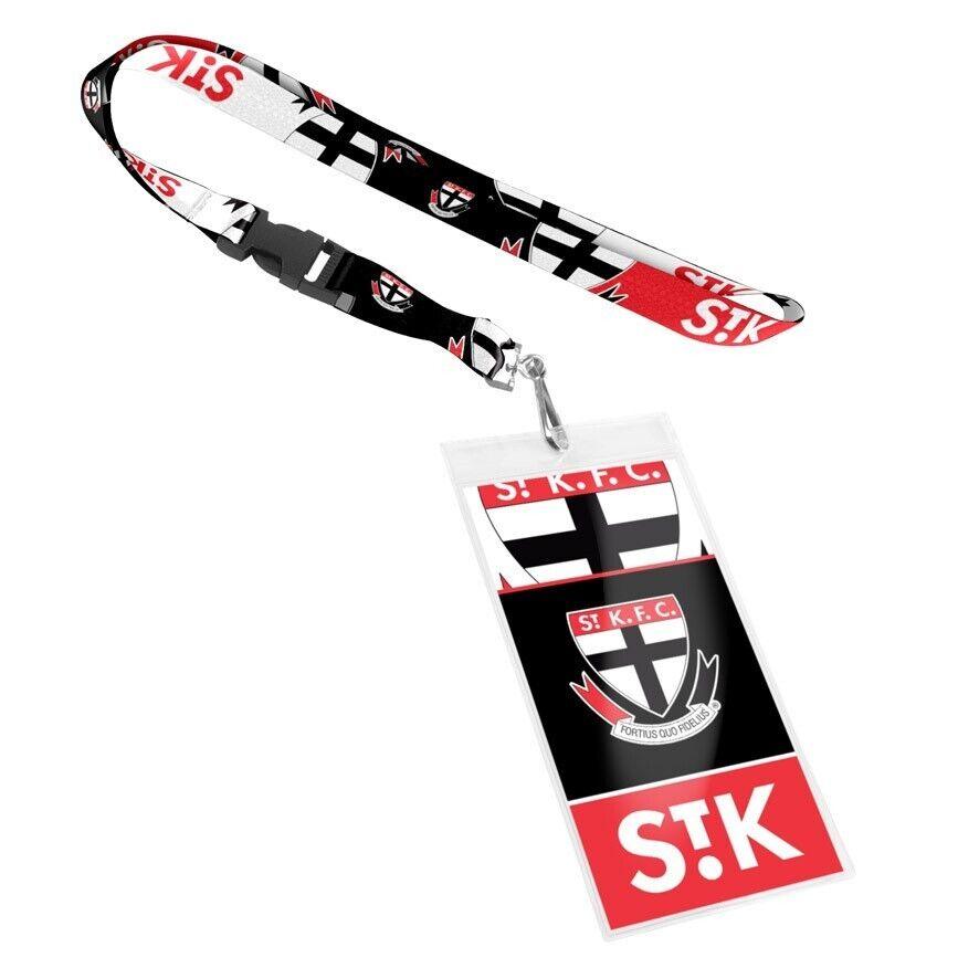 AFL Lanyard & Clear Card Holder - St Kilda Saints - Key Chain - Image 2