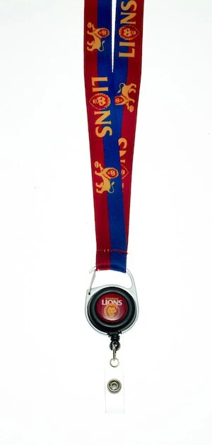 AFL Lanyard with Retractable ID Clip - Brisbane Lions - TROFE - Image 2