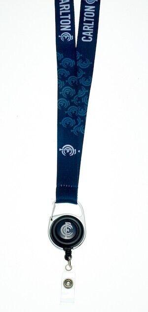 AFL Lanyard with Retractable ID Clip - Carlton Blues - TROFE - Image 2