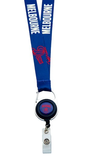 AFL Lanyard with Retractable ID Clip - Melbourne Demons - TROFE - Image 2