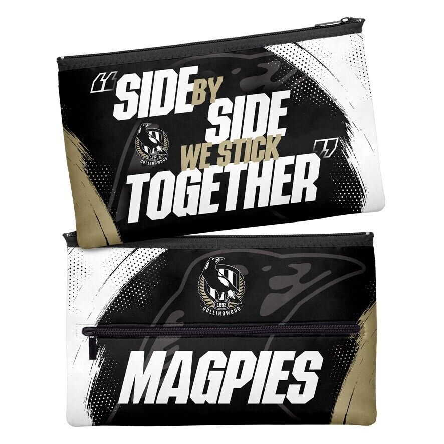 AFL Large Pencil Case - Collingwood Magpies - Neoprene - 33cm x 21cm - Image 2