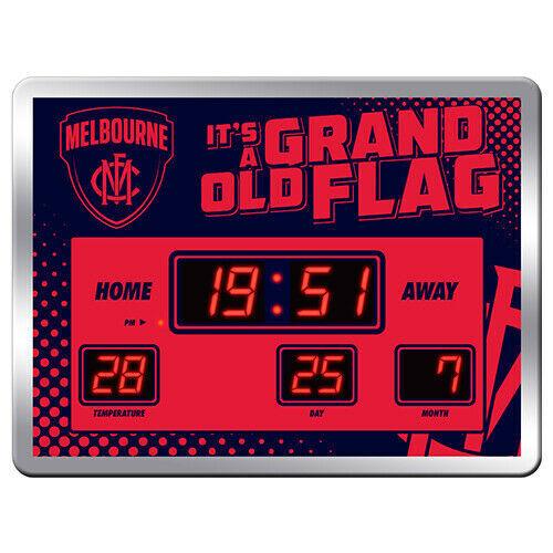 AFL LED Scoreboard Clock - Melbourne Demons - 45x33cm - Time Temp Date - Image 2