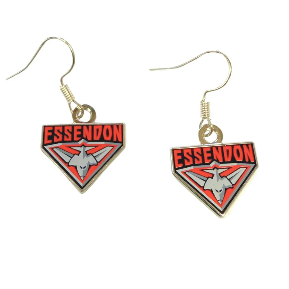 AFL Logo Metal Earrings - Essendon Bombers - Surgical Steel - Drop Earrings