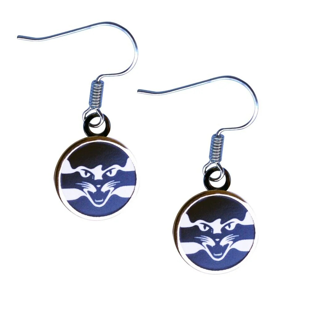 AFL Logo Metal Earrings - Geelong Cats - Surgical Steel - Drop Earrings - Image 2