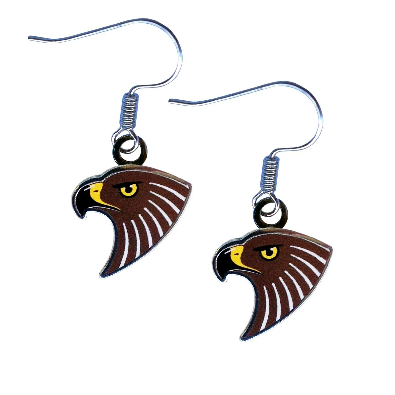 AFL Logo Metal Earrings - Hawthorn Hawks - Surgical Steel - Drop Earrings - Image 2