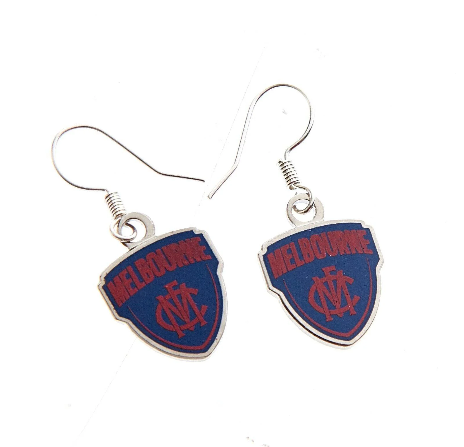 AFL Logo Metal Earrings - Melbourne Demons - Surgical Steel - Drop Earrings - Image 2