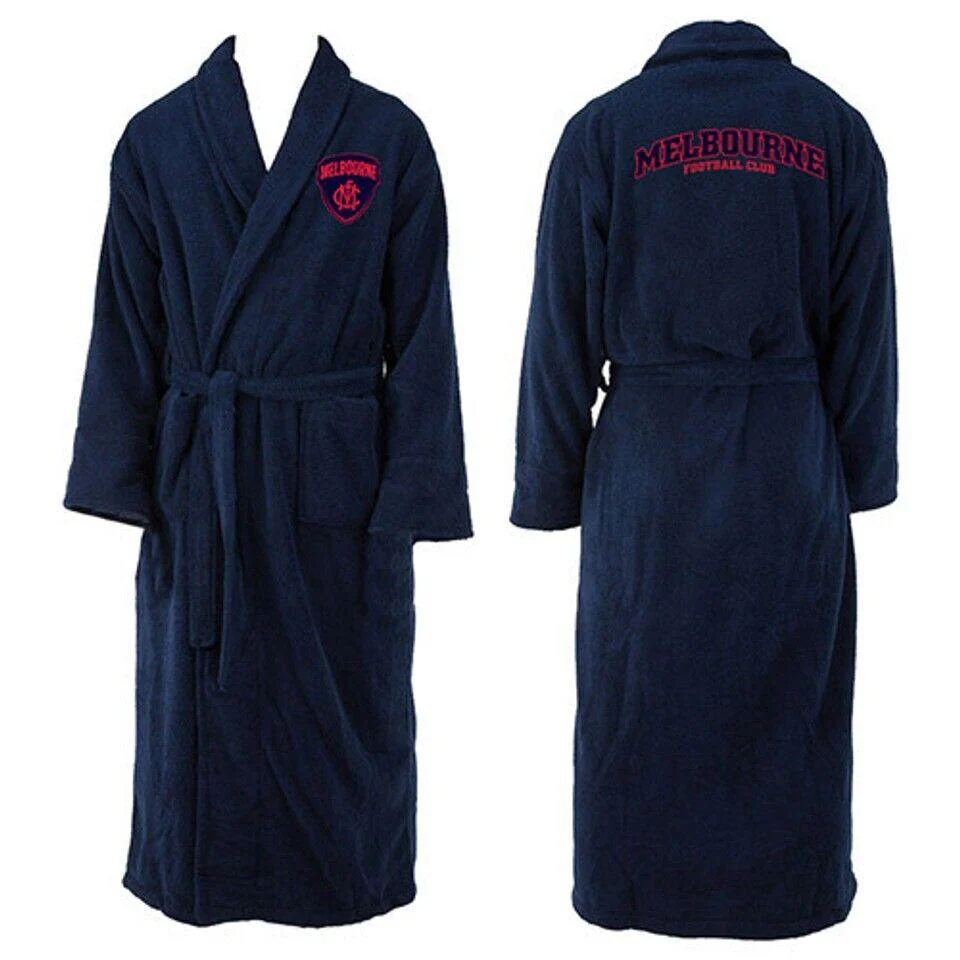 AFL Long Sleeve Bath Robe - Melbourne Demons - Dressing Gown - Adult