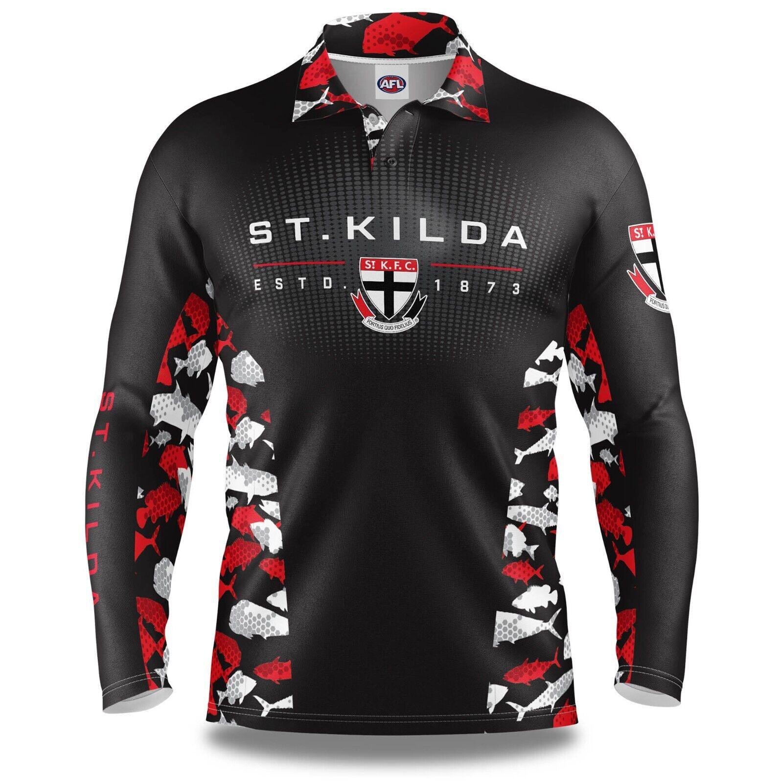 AFL Long Sleeve Reef Runner Fishing Polo Tee Shirt - St Kilda Saints - Adult - Image 2