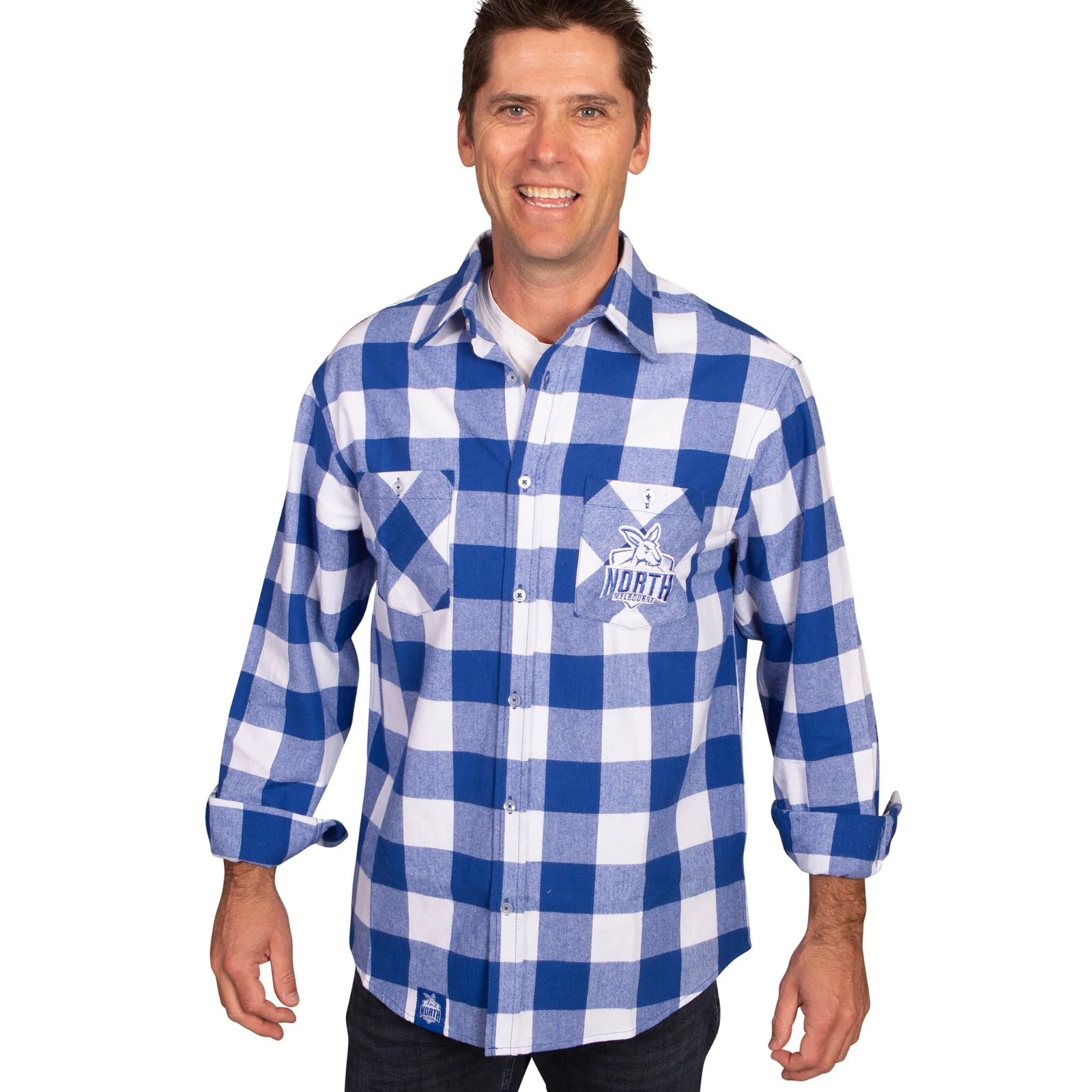 AFL Lumberjack Flannel Polo - North Melbourne Kangaroos - Flanno Shirt - Image 2
