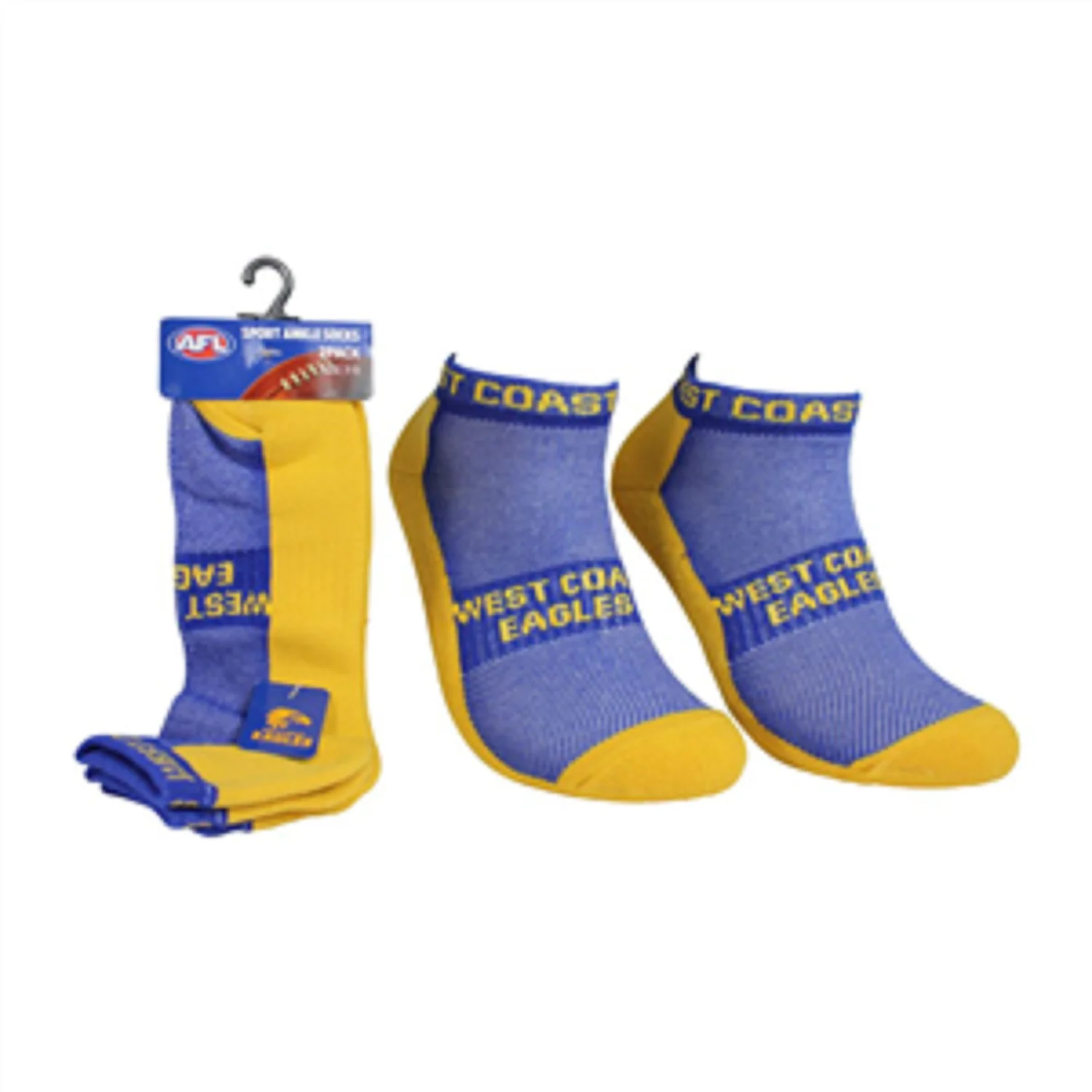 AFL Mens Ankle Socks - West Coast Eagles - Set Of Two - Sock