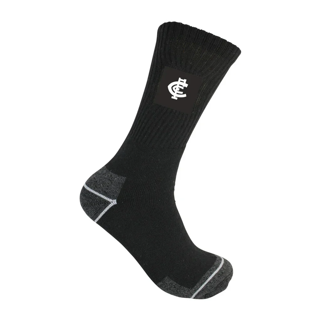 AFL Mens Work Socks - Carlton Blues  - Two Pack - Sock - Image 2