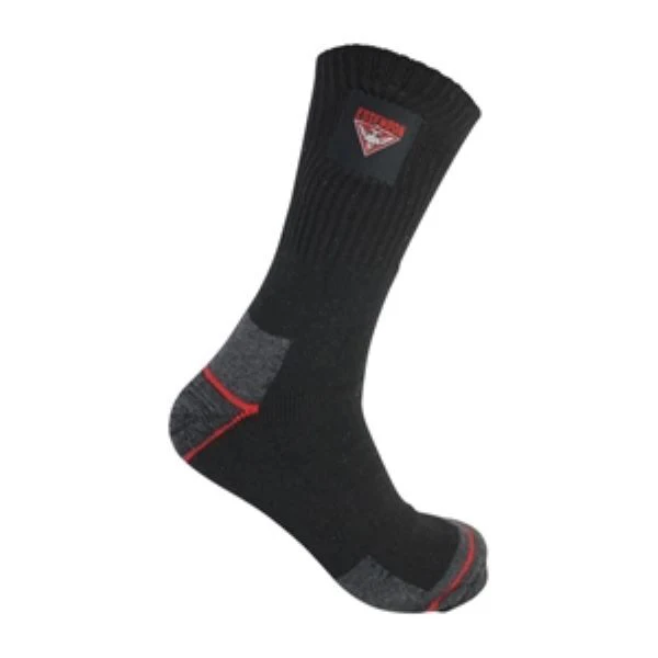 AFL Mens Work Socks - Essendon Bombers - Two Pack - Image 2