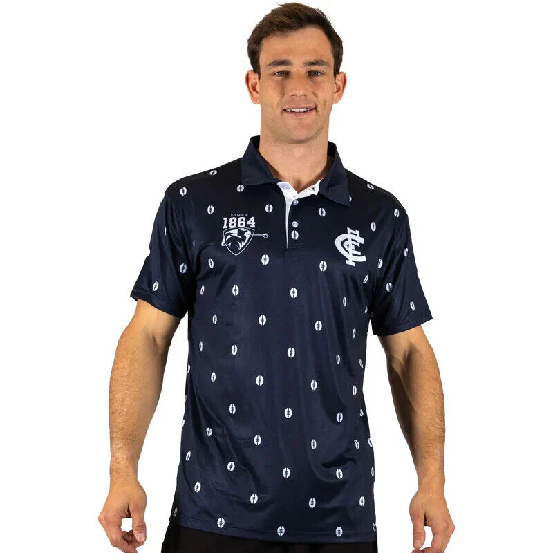 AFL 'Mulligan' Golf Polo - Carlton Blues - Adult - Mens - Polo