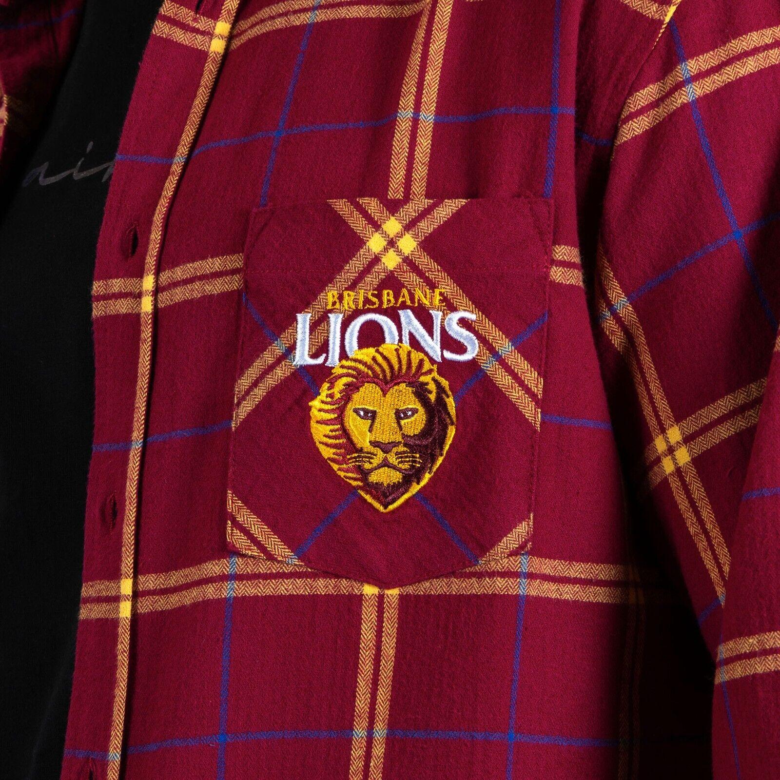 AFL 'Mustang' Flannel Polo - Brisbane Lions - Flanno Shirt - Flannelette - Image 3
