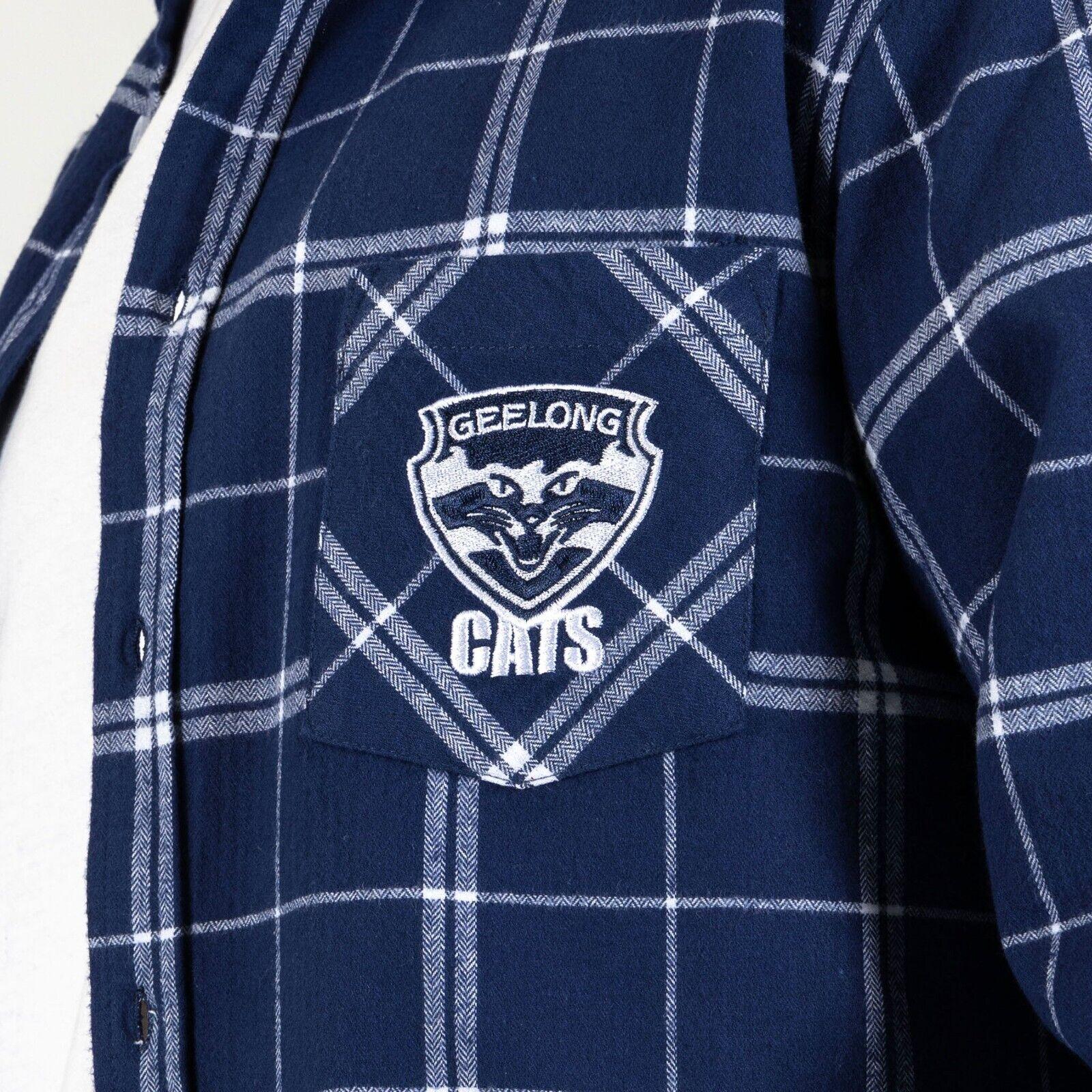 AFL 'Mustang' Flannel Polo - Geelong Cats - Flanno Shirt - Flannelette - Image 3