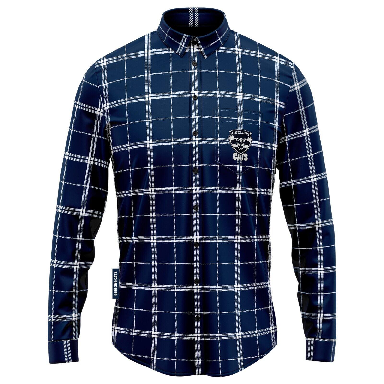 AFL 'Mustang' Flannel Polo - Geelong Cats - Flanno Shirt - Flannelette - Image 4