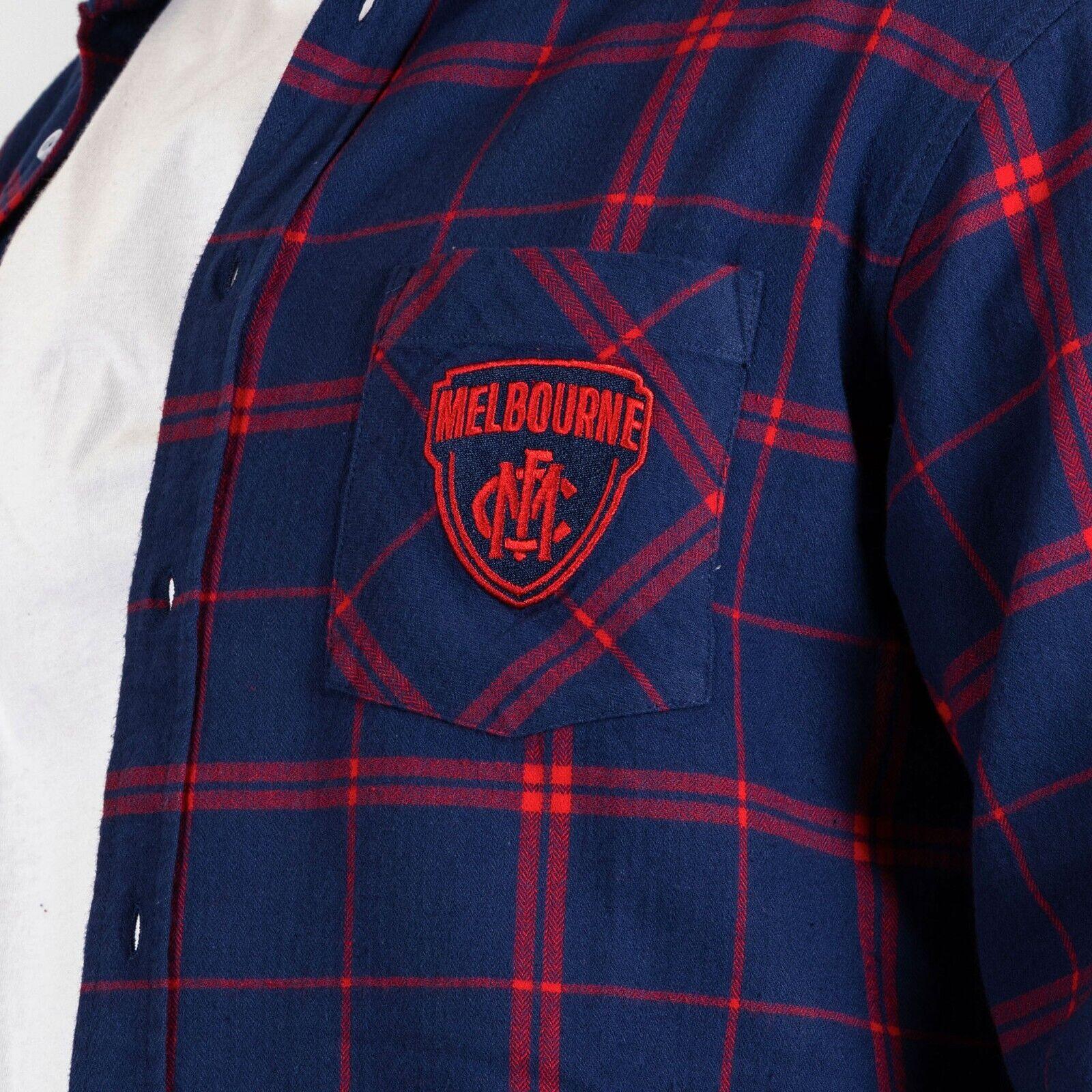 AFL 'Mustang' Flannel Polo - Melbourne Demons - Flanno Shirt - Flannelette - Image 3