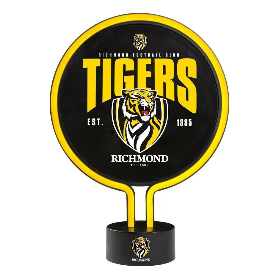 AFL Neon Light - Richmond Tigers - 30 x 21.5 x 8.5cm - Team Logo - Image 2
