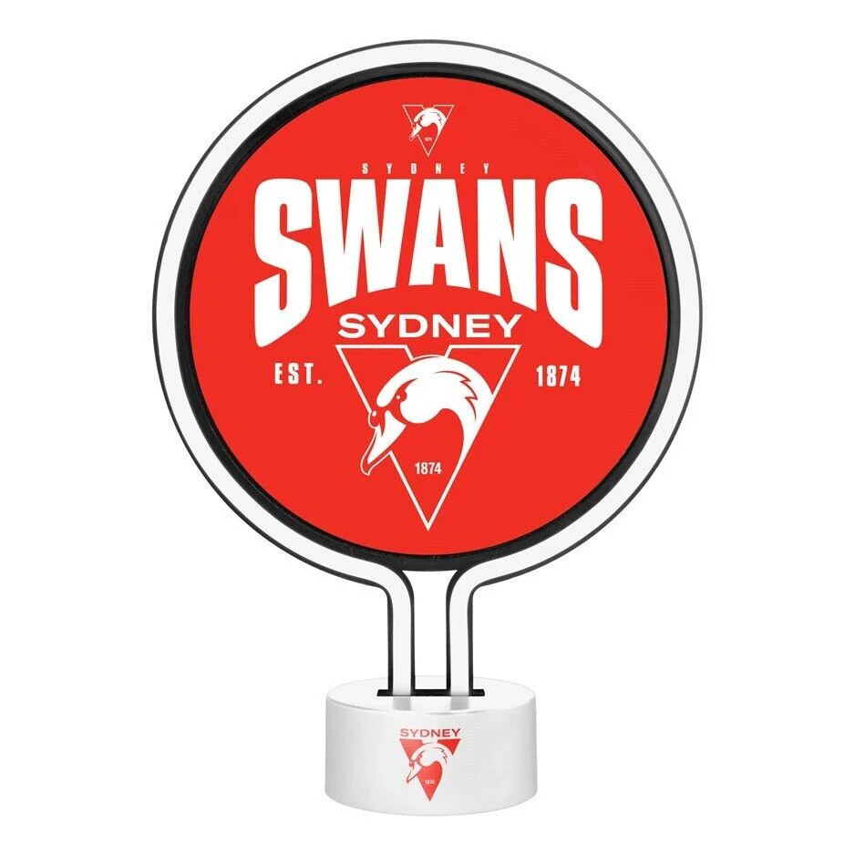 AFL Neon Light - Sydney Swans - 30 x 21.5 x 8.5cm - Team Logo - Image 2