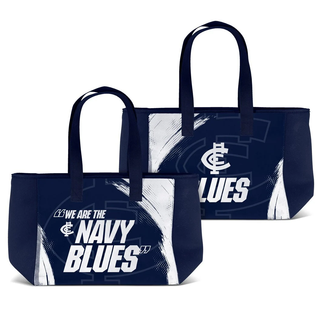 AFL Neoprene Carry Bag - Carlton Blues - Zip Opening - Image 2