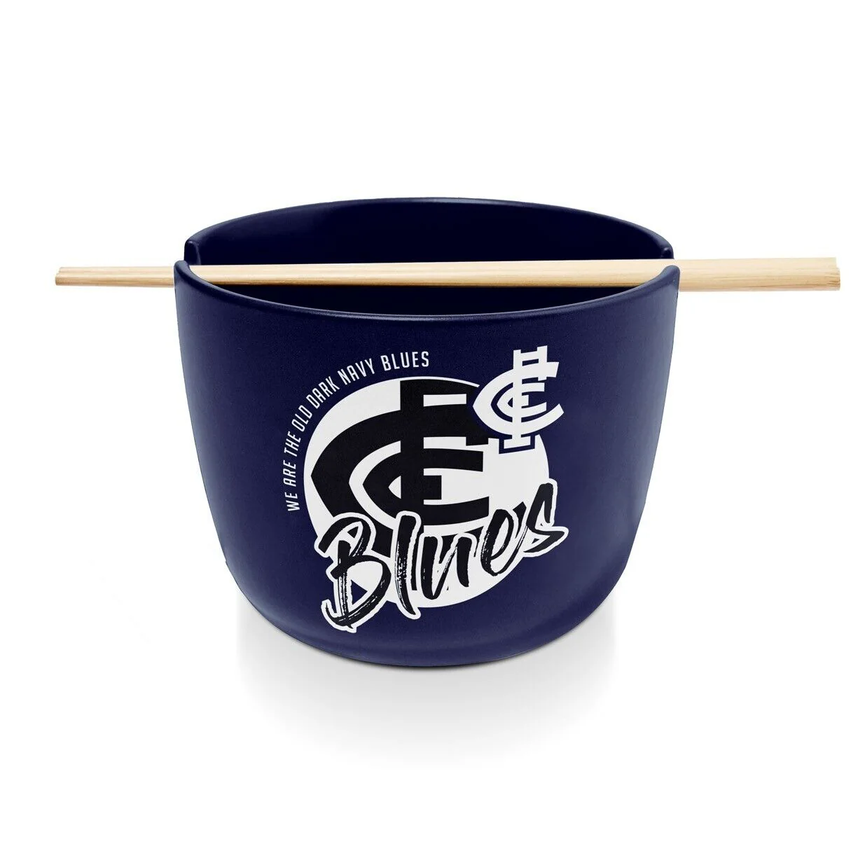 AFL Noodle Bowl with Chopsticks - Carlton Blues - Ceramic - 490ml Capacity - Image 2