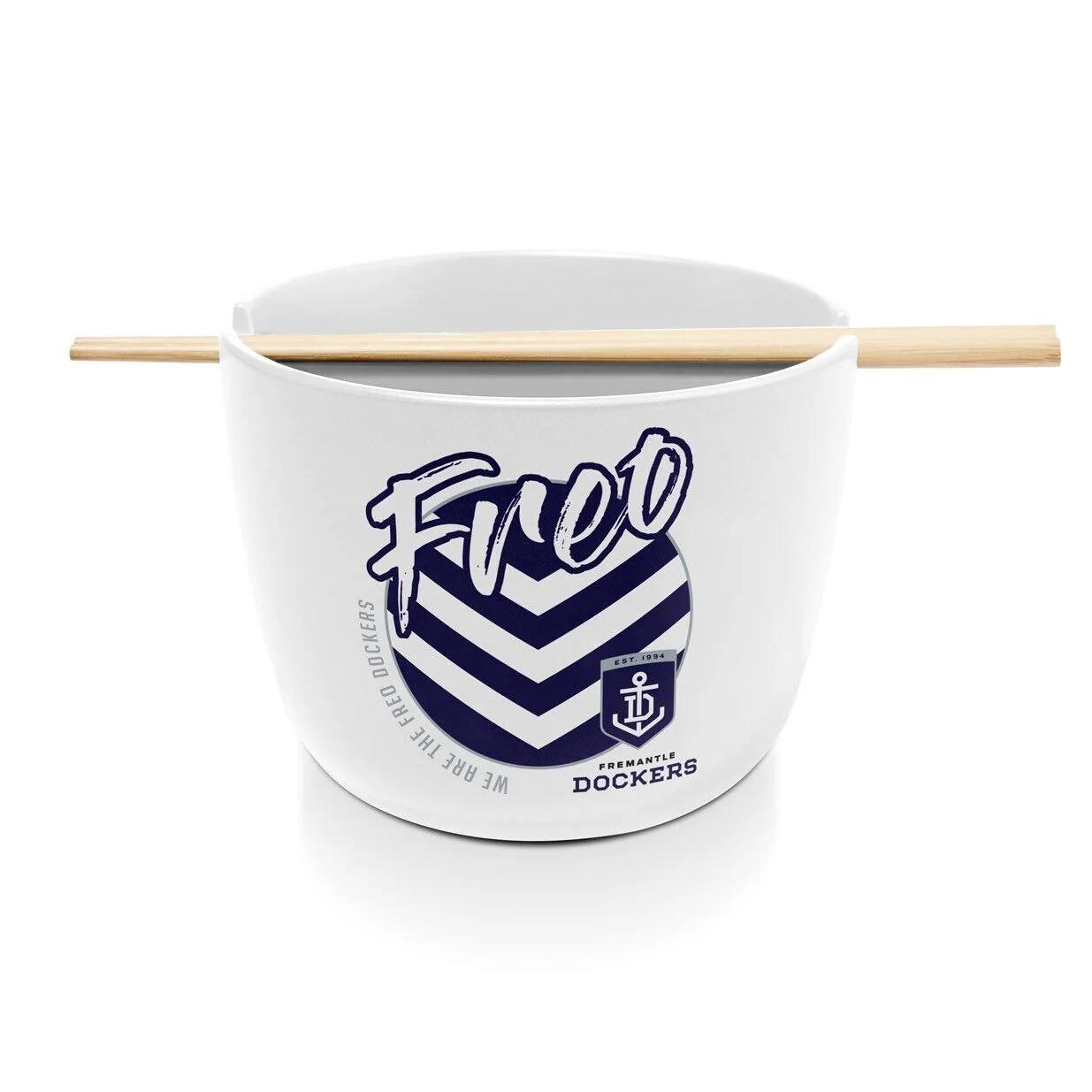 AFL Noodle Bowl with Chopsticks - Fremantle Dockers - Ceramic - 490ml Capacity - Image 2