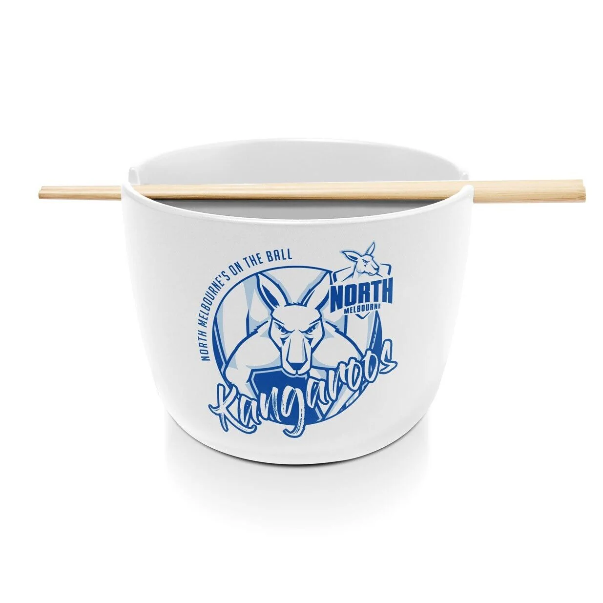 AFL Noodle Bowl with Chopsticks - Kangaroos - Ceramic - 490ml Capacity - Image 2