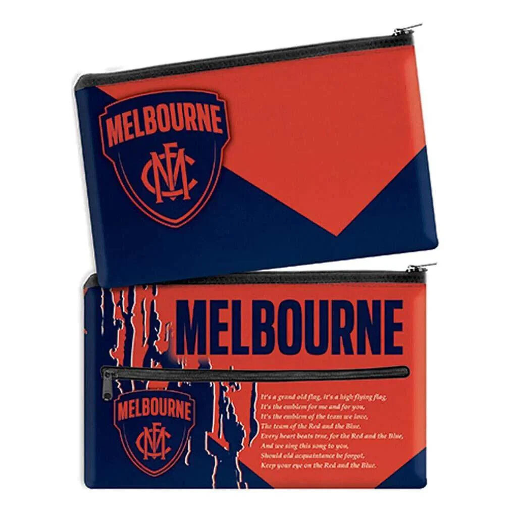 AFL Pencil Case - Melbourne Demons - School - Work - Large - Team Song - Image 2
