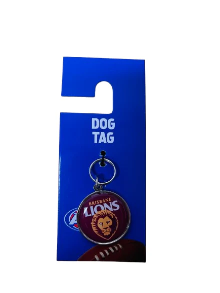AFL Pet ID Tag - Brisbane Lions - Engravable - 30mm diameter