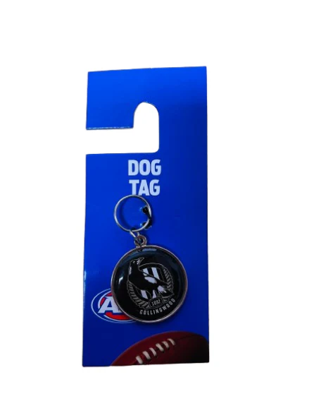 AFL Pet ID Tag - Collingwood Magpies - Engravable - 30mm diameter - Image 2