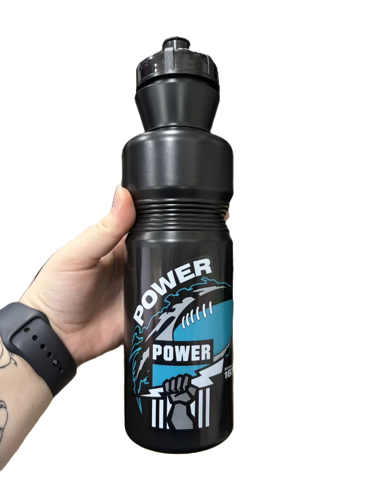 AFL Plastic Fire Ball Water Bottle - Port Adelaide Power - Team Logo