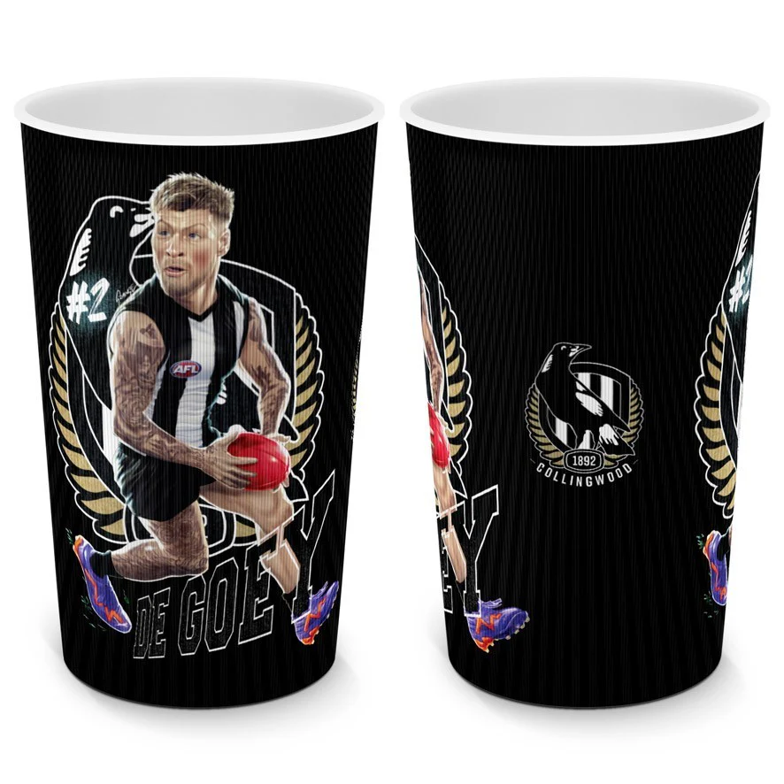 AFL Player Lenticular Tumbler - Jordan De Goey - Collingwood Magpies - Cup - Image 2