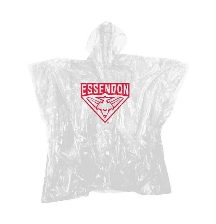 AFL Poncho - Essendon Bombers - Plastic Rain Coat - OSFM - Image 2
